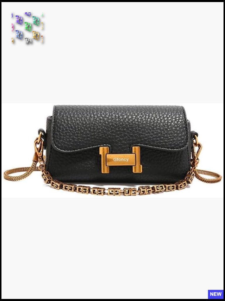 Pu Leather Crossbody Bag Small Flap Purse Gold Chain Strap Handbag Shoulder